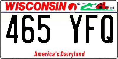 WI license plate 465YFQ
