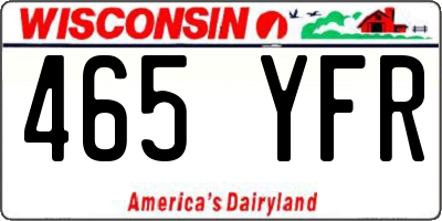 WI license plate 465YFR
