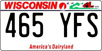 WI license plate 465YFS