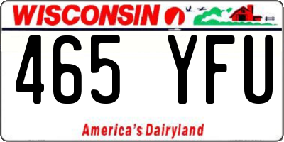 WI license plate 465YFU