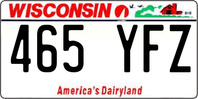 WI license plate 465YFZ