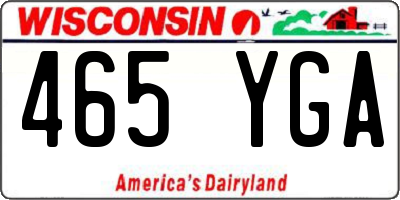 WI license plate 465YGA