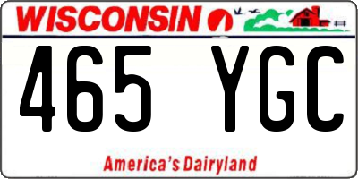 WI license plate 465YGC