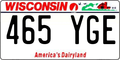 WI license plate 465YGE
