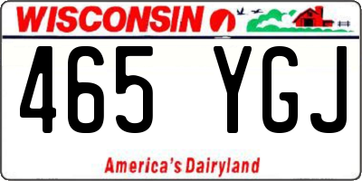 WI license plate 465YGJ