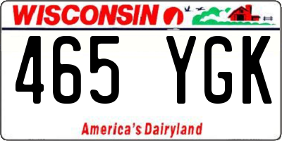 WI license plate 465YGK