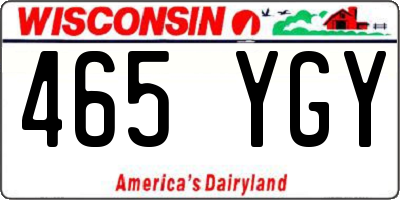 WI license plate 465YGY
