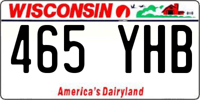 WI license plate 465YHB