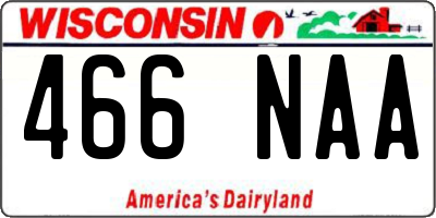 WI license plate 466NAA