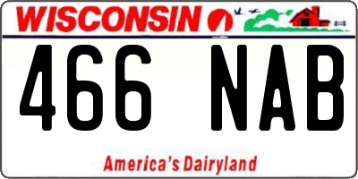 WI license plate 466NAB