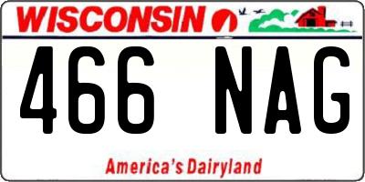 WI license plate 466NAG