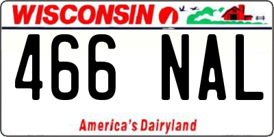 WI license plate 466NAL
