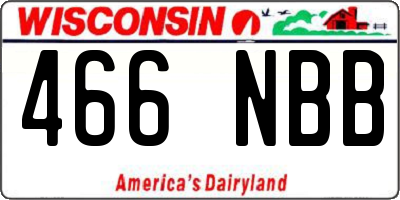 WI license plate 466NBB