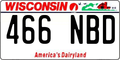 WI license plate 466NBD