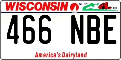 WI license plate 466NBE