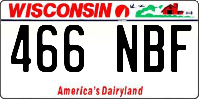 WI license plate 466NBF