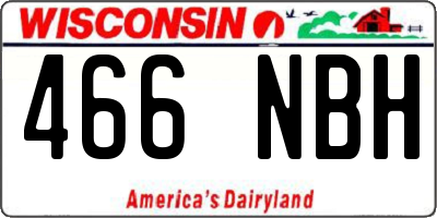 WI license plate 466NBH