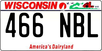 WI license plate 466NBL