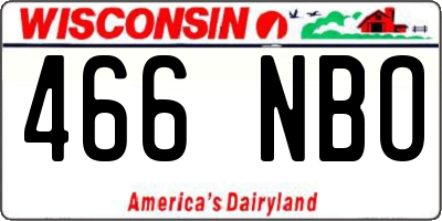 WI license plate 466NBO