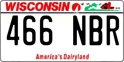 WI license plate 466NBR