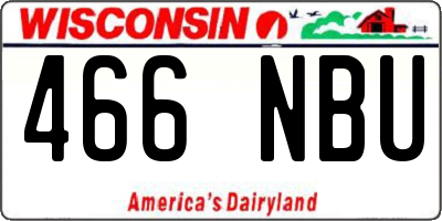 WI license plate 466NBU