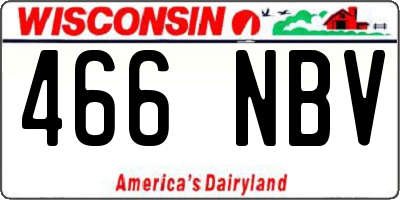 WI license plate 466NBV