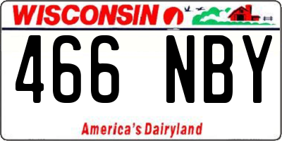 WI license plate 466NBY