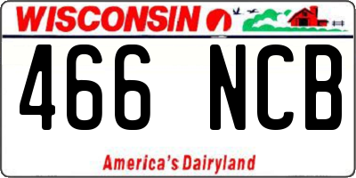 WI license plate 466NCB
