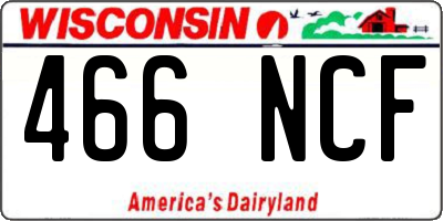 WI license plate 466NCF