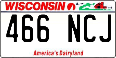 WI license plate 466NCJ