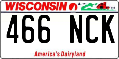 WI license plate 466NCK