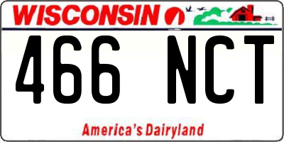WI license plate 466NCT