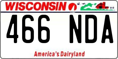 WI license plate 466NDA