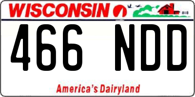 WI license plate 466NDD