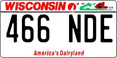 WI license plate 466NDE