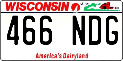WI license plate 466NDG