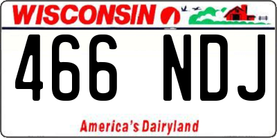 WI license plate 466NDJ