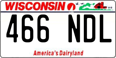 WI license plate 466NDL