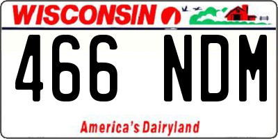 WI license plate 466NDM