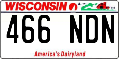 WI license plate 466NDN
