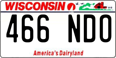 WI license plate 466NDO