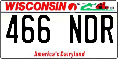 WI license plate 466NDR