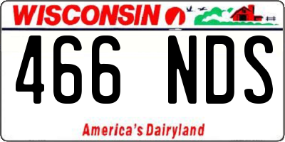 WI license plate 466NDS
