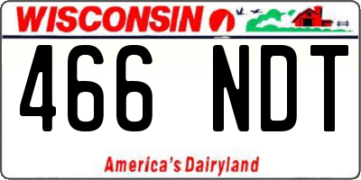 WI license plate 466NDT