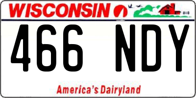 WI license plate 466NDY