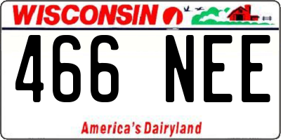 WI license plate 466NEE