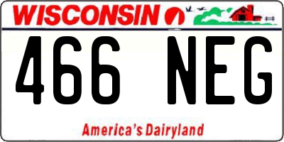 WI license plate 466NEG