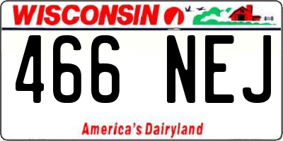 WI license plate 466NEJ
