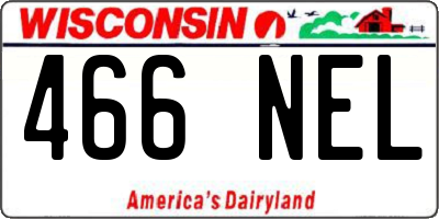 WI license plate 466NEL