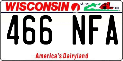 WI license plate 466NFA